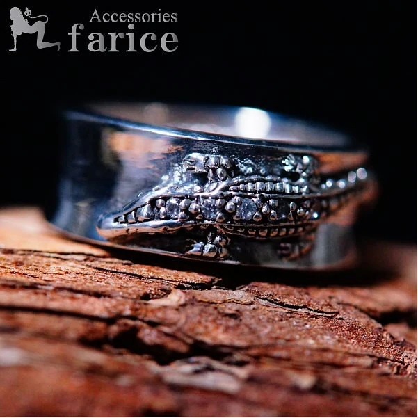 キュービックジルコニアワイルドアリゲーター シルバーリング 8,245円