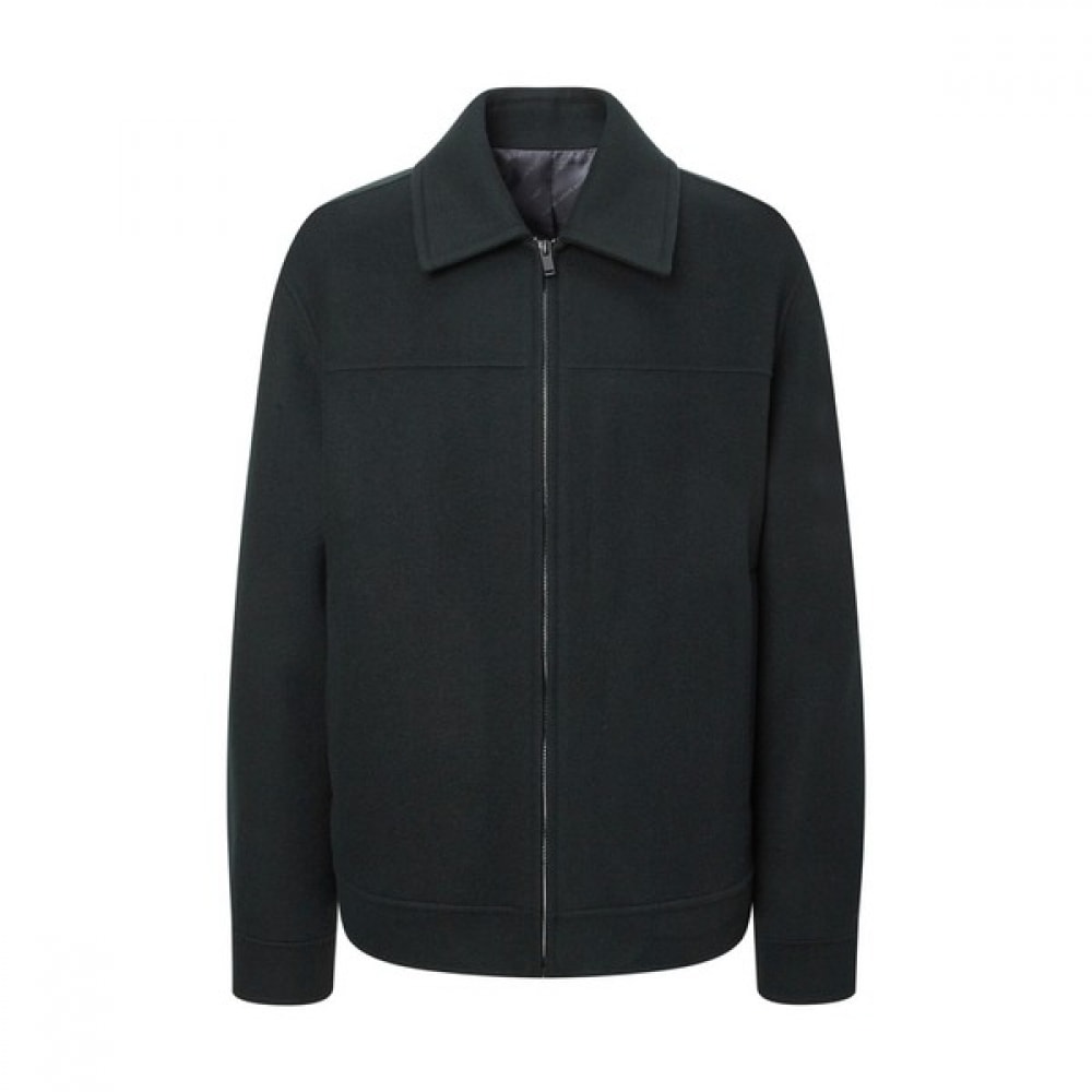 (ヘッジズ) 24FW グリーンハンドメイドジップアップジャンパー HZJU4D503E3