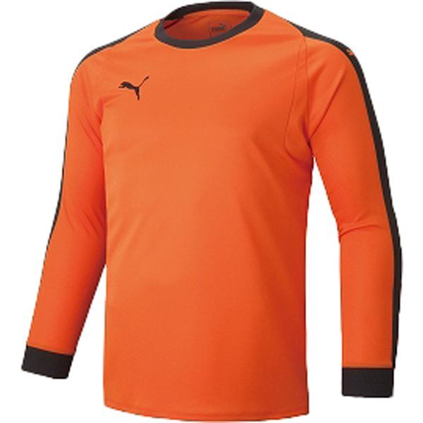 プーマ サッカーウエア LIGA GK シャツ パッドツキ ゴールデン ポピー×プーマ ブラック 3XL 729965 04