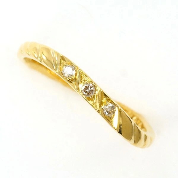 K18 18金 YG イエローゴールド リング 指輪 10号 ダイヤ 0.04 ジュエリー 中古