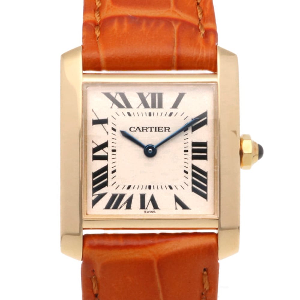 カルティエ タンクフランセーズ 腕時計 18金 K18イエローゴールド クオーツ 1年保証 CARTIER 中古