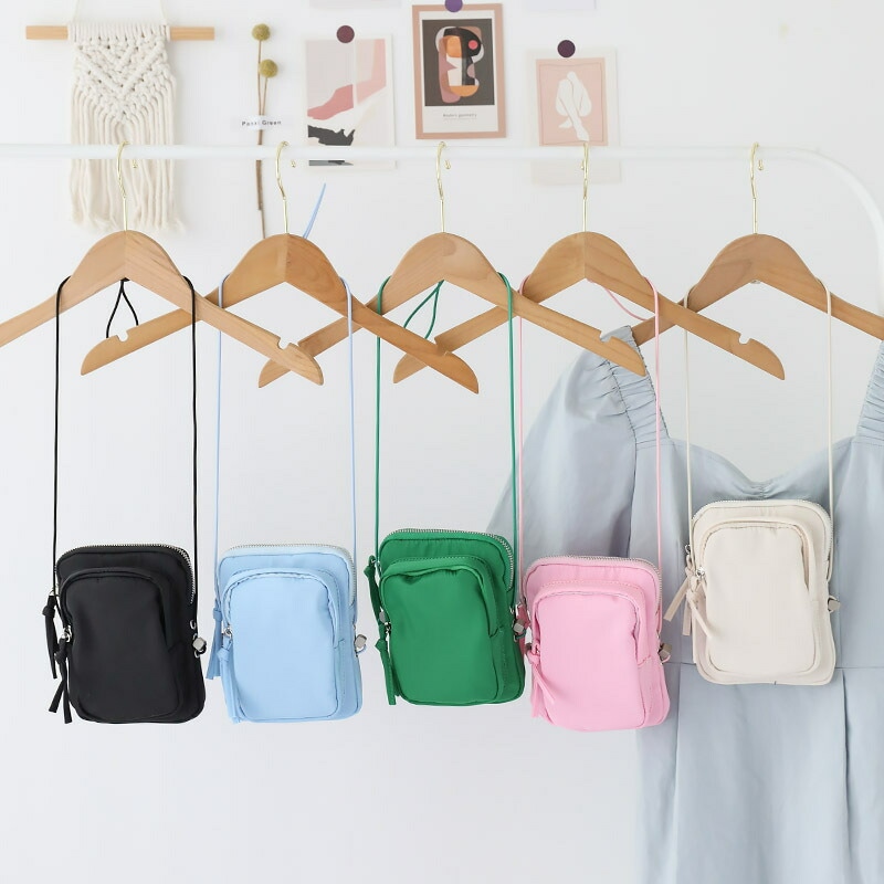 ショルダーバッグ レディース 携帯バッグ ナイロン ポーチ デザイン 韓国 ファッション 雑貨 かわいい おしゃれ 北欧 送料無料 [K] (T)