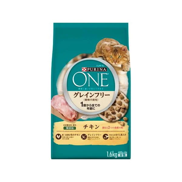 【1ケース】【お取り寄せ対象品】ピュリナワンキャット　グレインフリーチキン 1.6kg [ネスレ日本ネスレピュリナペットケア] *6個