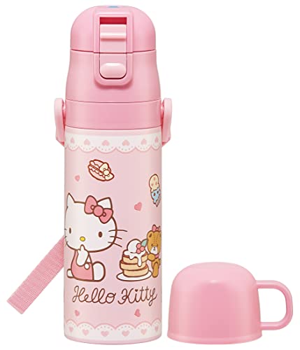 スケーター(Skater) 子供用 ステンレス 水筒 2way 直飲み 470ml コップ飲み 430ml ハローキティ お菓子 子供に優しい軽量タイプ 女の子 保温保冷サンリオ waterbott