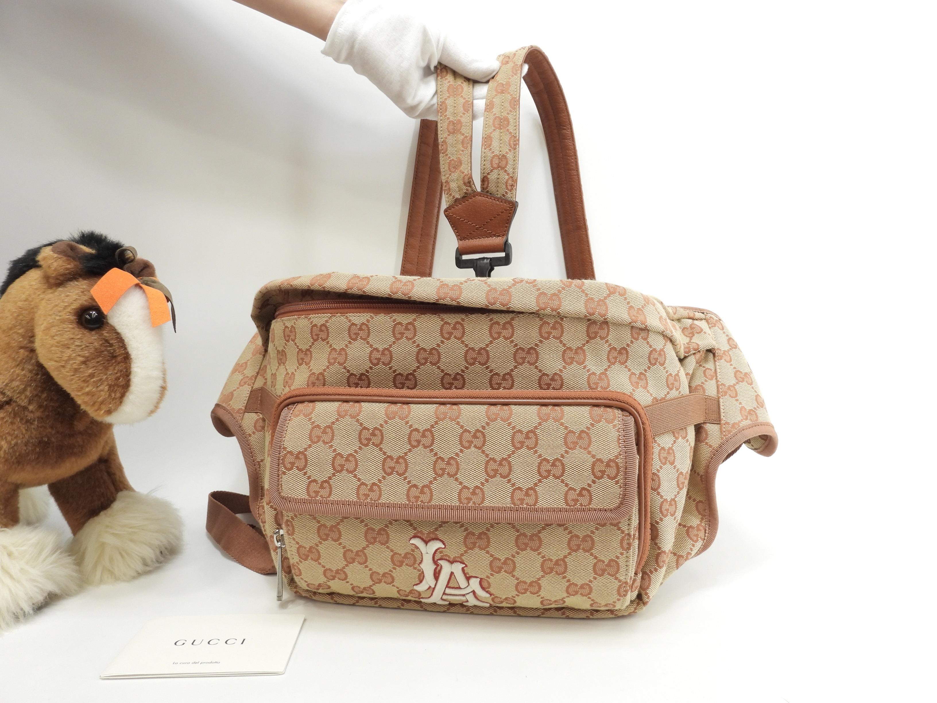 バックパックボディバッグ ロサンゼルス GGスプリーム茶 MLBコラボ 2way 極美品@ 1