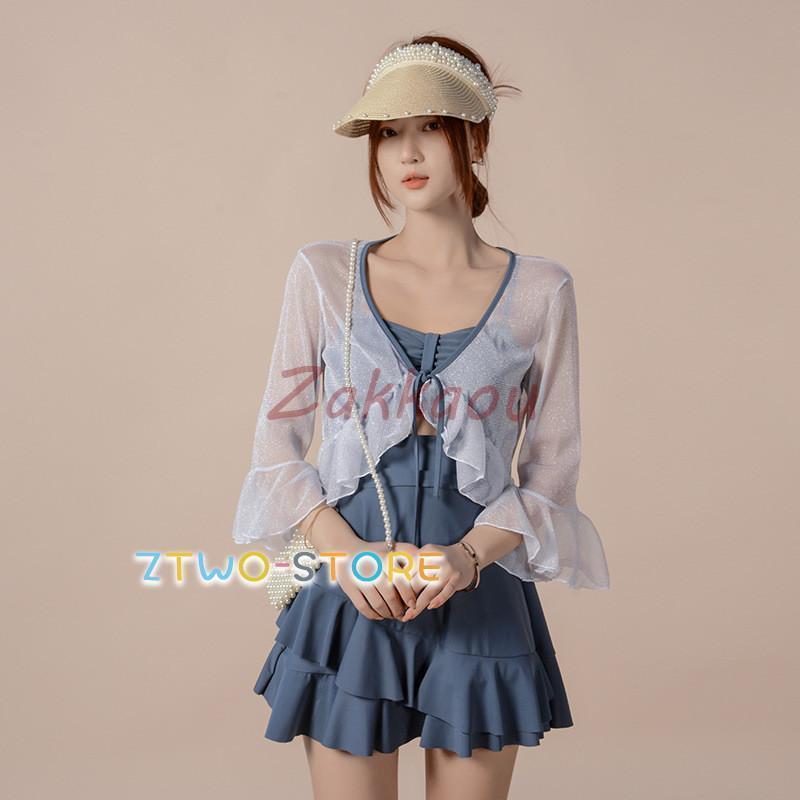 水着 ビキニ 水着 レディース 2点セット 夏 バンドゥ パレオ リゾート 体型カバー UVカット ママ水着 海水浴 潜水 可愛い 20代 30代 40代 UVカット 日焼け対策