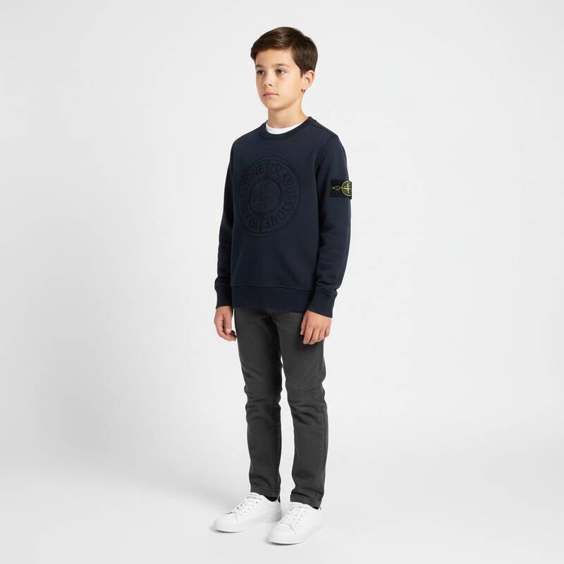 [カード決済で10%オフ] STONE ISLAND KIDS 起毛スウェットシャツ 791662320 V0020 6A8A