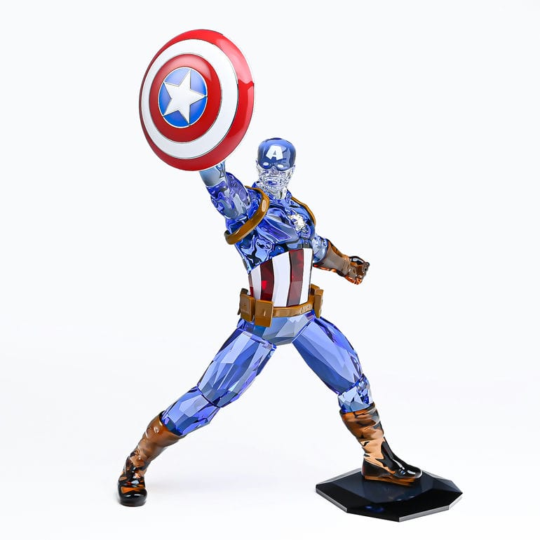 クリスタルフィギュア マーベル キャプテンアメリカ ブルー 5676135 インテリア オブジェ 置物