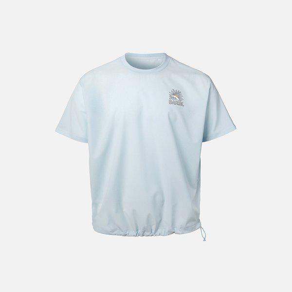 [] ユニ オーバーフィット アートワーク メッシュ 半袖 Tシャツ アクアブルー (B6SUWSS201AQB)