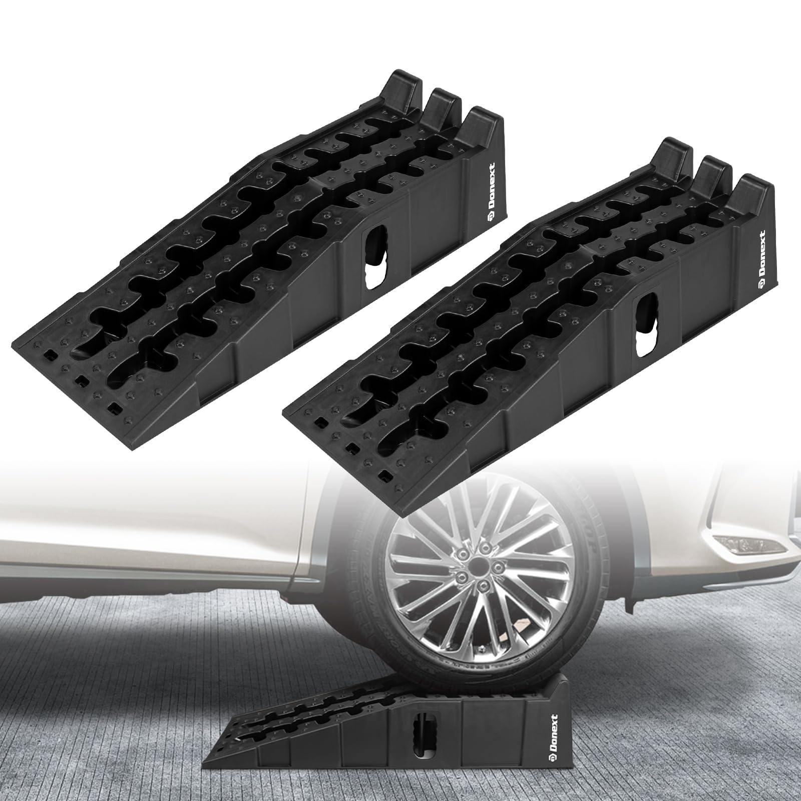 Donext カースロープ 2個セット 7t高耐荷重 ハイリフト 17.5cm 傾斜17度 整備用 タイヤスロープ ジャッキ補助 オイル交換 油圧ジャッキ代替 SUV/ジープ/バン/トラック対応可能 7,731円