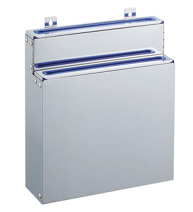 カンダ 分解/清潔 包丁差し 仕切板付 釘打式 大2段 ゴム色ブルー