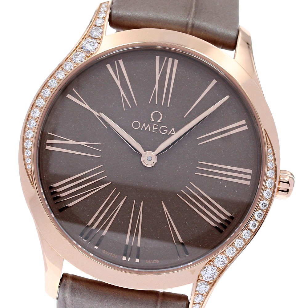 オメガ OMEGA 428.58.36.60.13.001 デビル トレゾア K18PG サイドダイヤ クォーツ レディース 美品 箱・保証書付き_791623【中古】