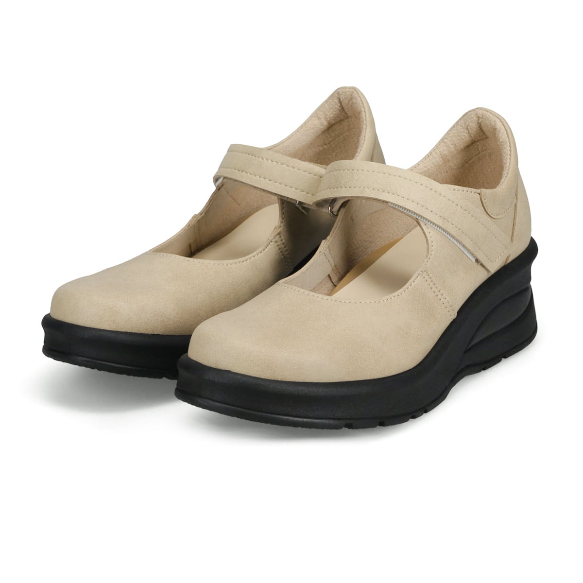 パンプス レディース ストラップ 履きやすい 脱げにくい ウェッジソール 5.5cm 厚底 カジュアルシューズ 婦人靴 母の日 日本製 アーチコンシェル 69202