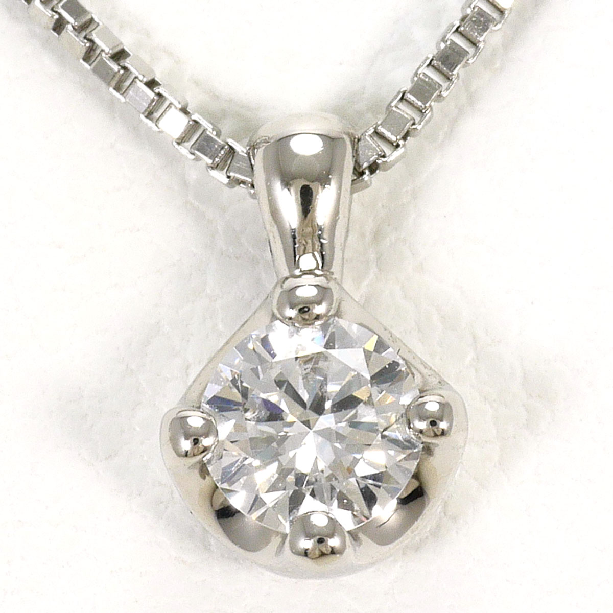 PT900 プラチナ PT850 プラチナ ネックレス ダイヤモンド 0.221ct SI2 鑑定書 総重量約2.9g 約40cm ジュエリー 中古
