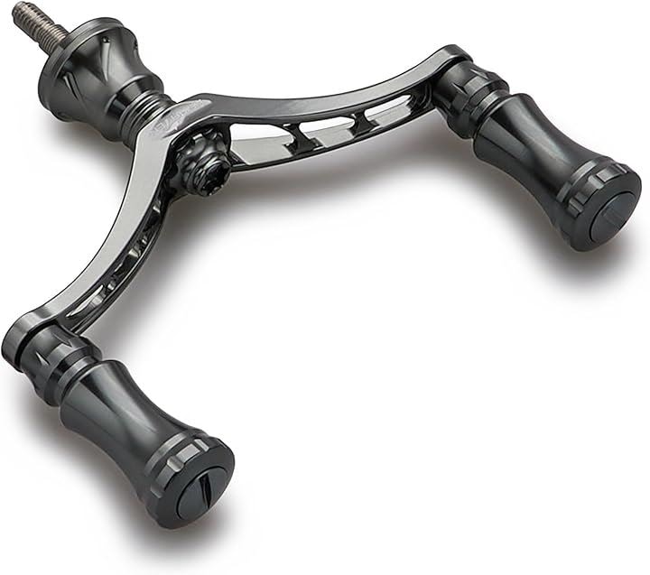 80mm リール ハンドル 15mm ノブ 搭載 シマノ ダイワ 通用 スピニングリール用 Chess Series 669(ダークグレー(22STELLA/23AIRI)