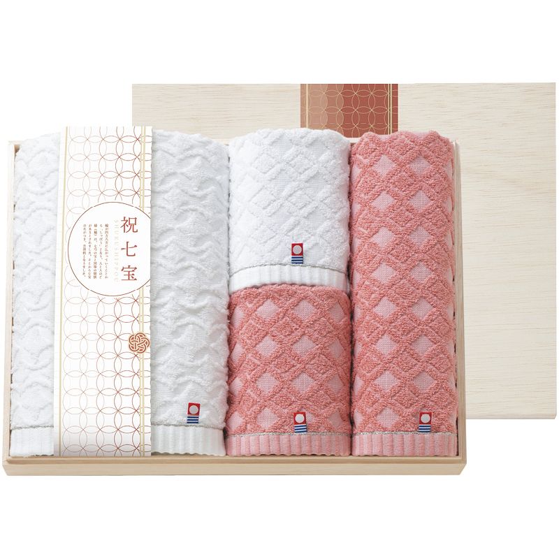 祝七宝 タオルセット（国産木箱入） C-B