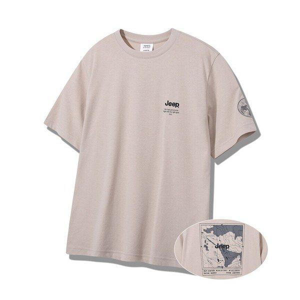 地球刺繍プリントTシャツ（JQ3TSU106BE）HFPS_SC