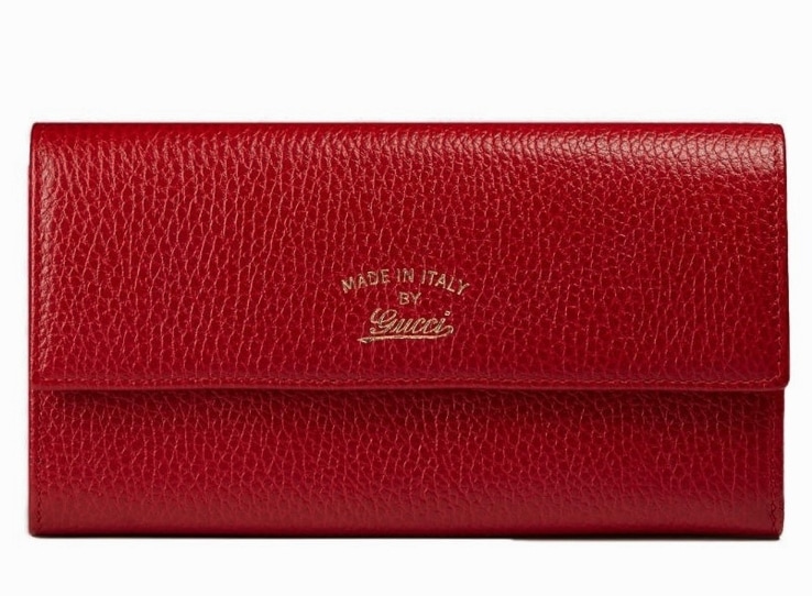 GUCCI 354496-CAO0G-6523 グッチ スウィングダラー ファスナー小銭入付長財布 カーフスキンレザー レッド/ゴールド