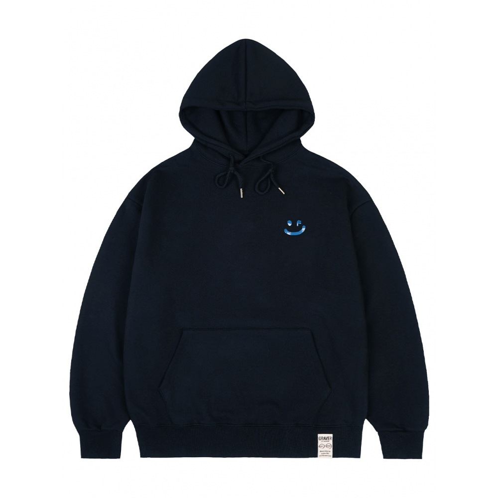 グレイバースカイクラウドドローイングスマイルパーカーネイビー 8,639円