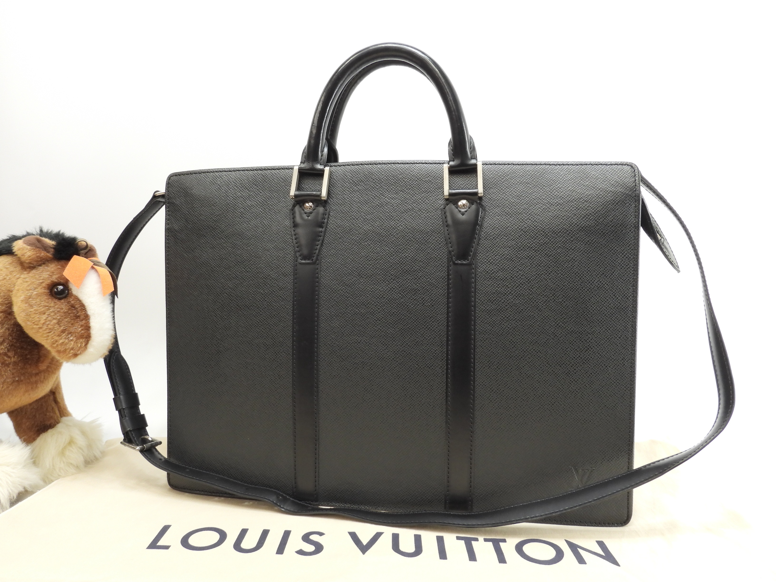 ロザン M30052 タイガ黒 書類かばん ブリーフケース ショルダーストラップ付@RI2153