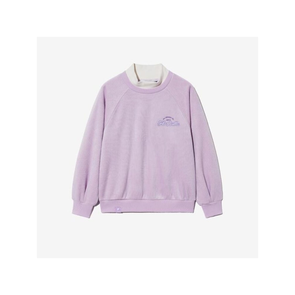 [FILA KIDS] ハーフネックベロアスウェットシャツ (FK2POG4401F_GPU) Q0ZFK2POG4401FGPU