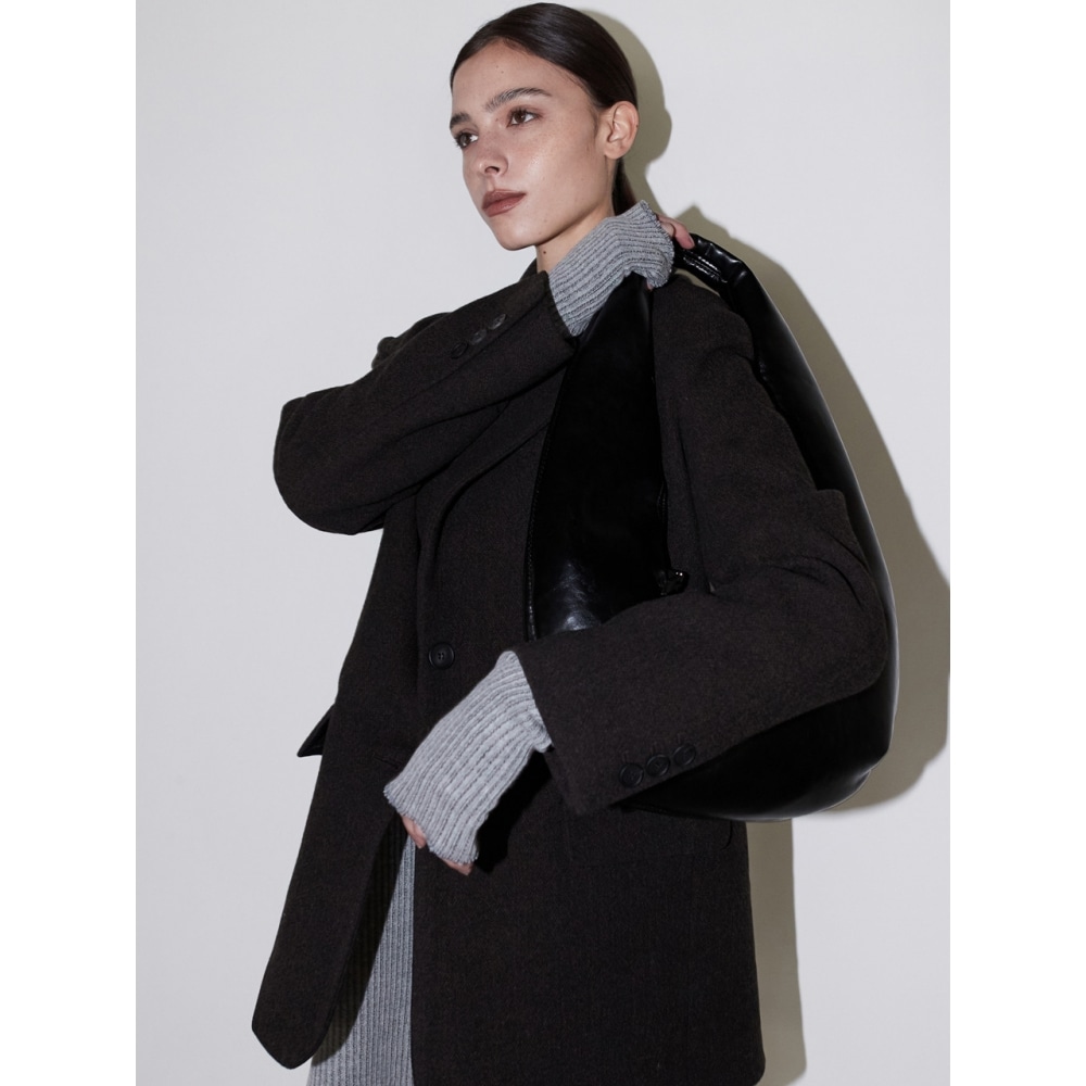 ウイブークルウールジャケットディープブラウン OU1273テーラードジャケット