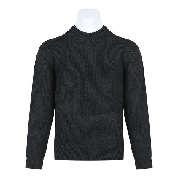 男性ミニマルウールハッジラウンドニットティー SG-KN-Q055-ブラック