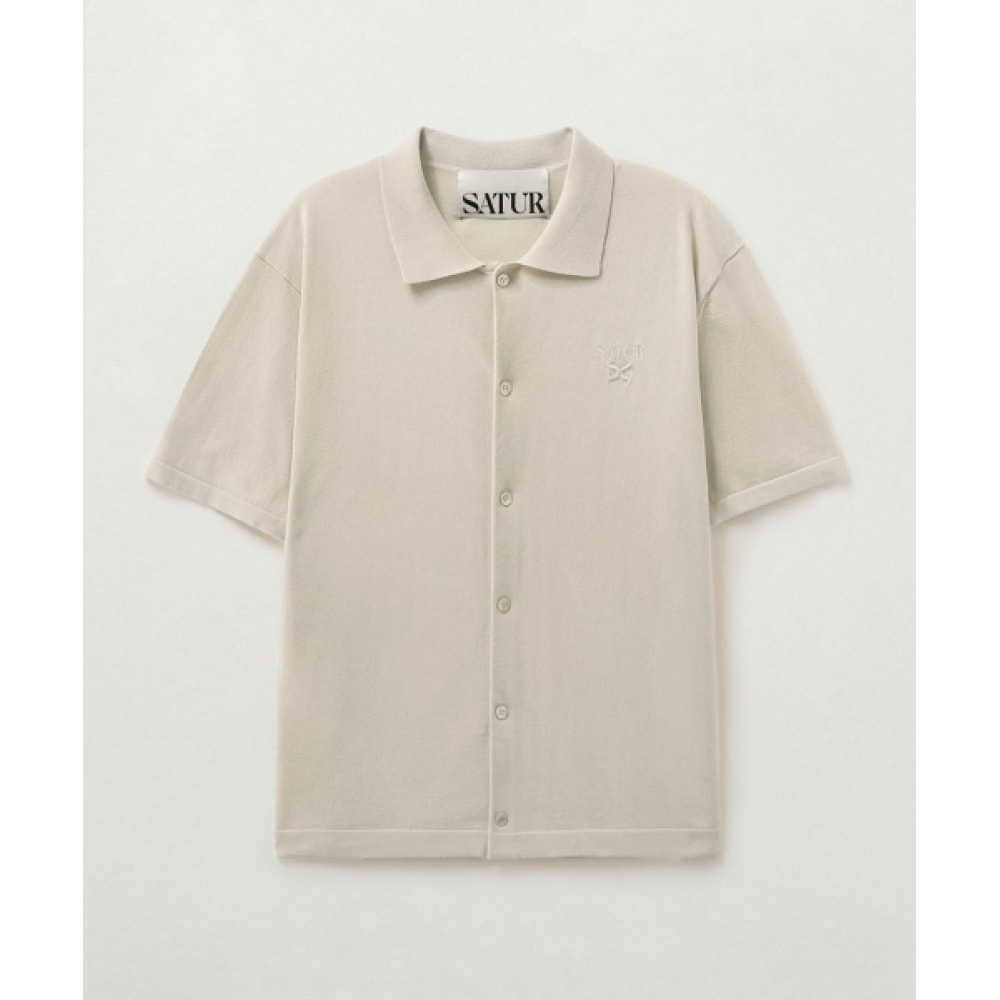 SATUR ライトウェイトカラーハーフカーディガンオートミール