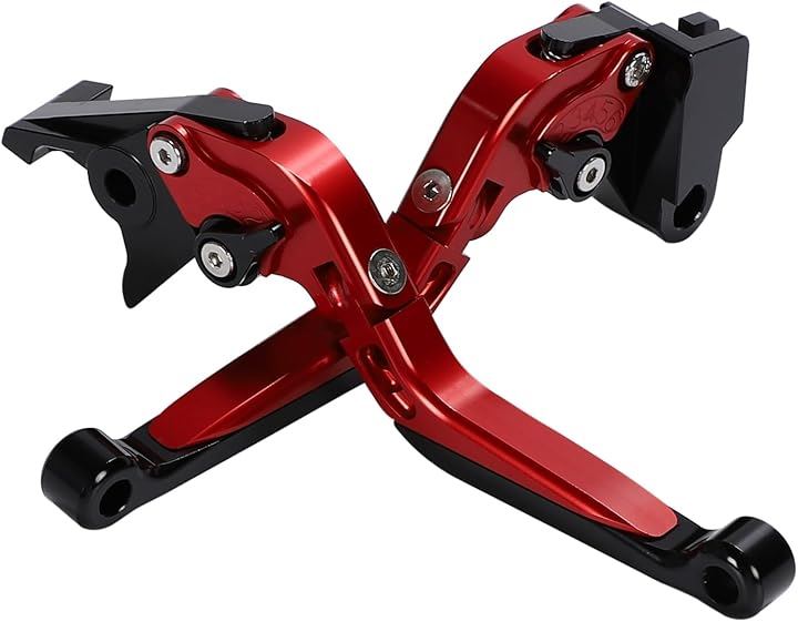 ブレーキ クラッチ レバー セット W800 ZZR250 ゼファー400 ZRX400 バリオスII エストレヤ650(赤)