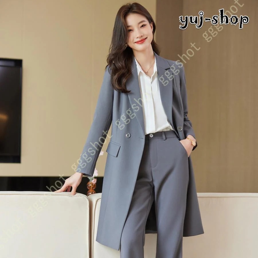 レディース テーラード ジャケット通勤 通学フォーマル コート ジ�
5992
�ケット ロングブレザー 長袖 スーツ ーマル オフィス トレンチコート ロング丈 春秋 スーツ