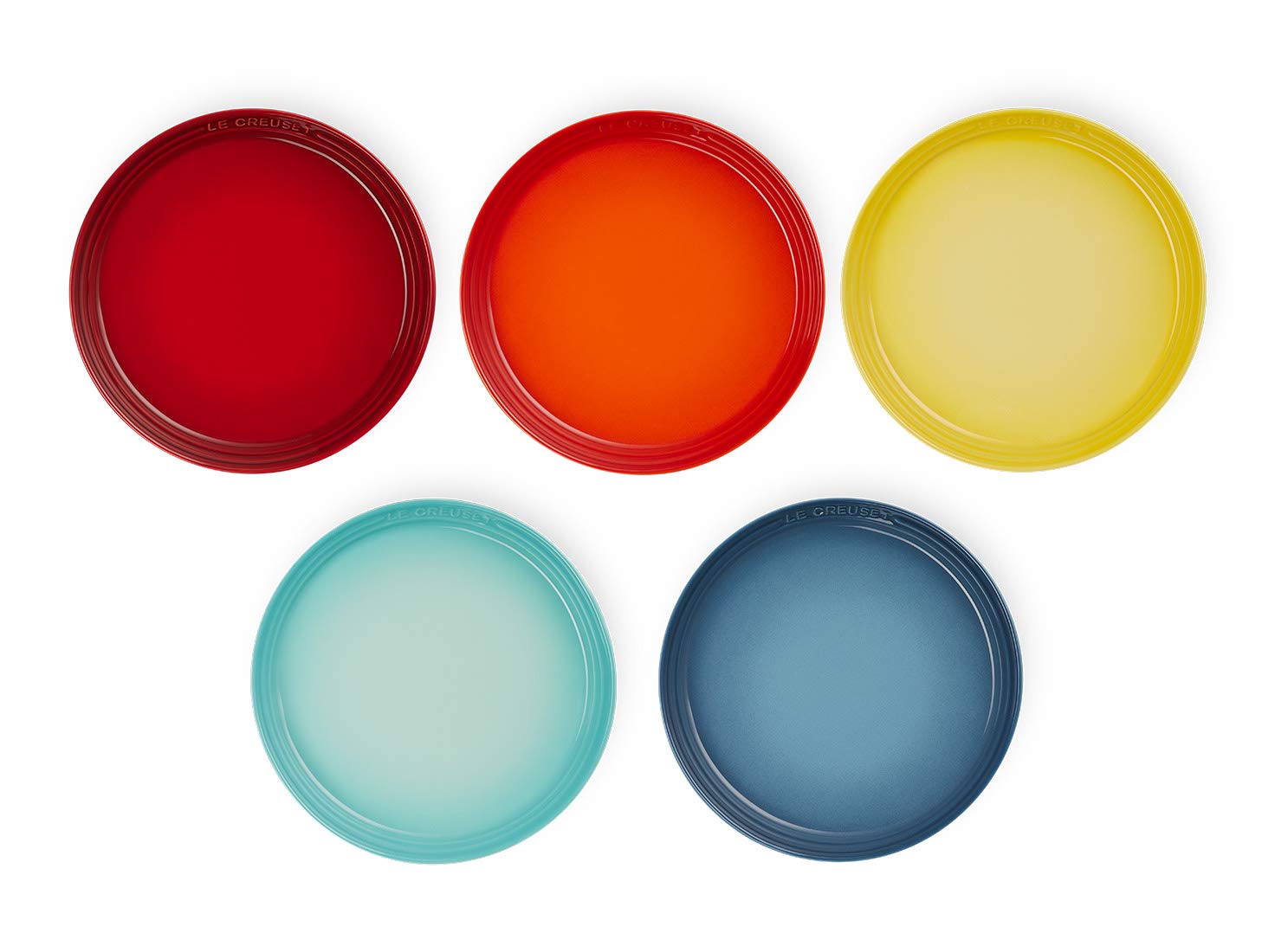 ル・クルーゼ(Le Creuset) 皿 セットネオ・ラウンド・プレート22 cmレインボー5個 入り オーブン皿 耐熱皿 【日本正規販売品】