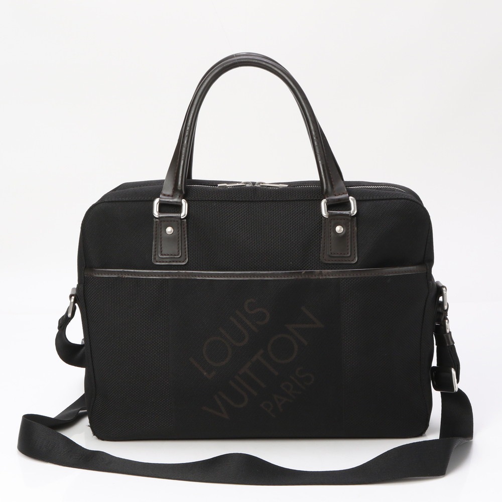 美品 ダミエ ジェアン ヤック ノワール M93082 レザー×キャンバス 2WAY ビジネス バッグ 斜め掛け 書類鞄 ブリーフケース トート 通勤 ショルダー メッセンジャー A4 メンズ MM