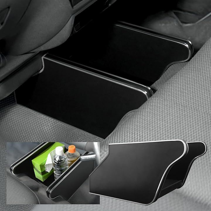 国家整備士監修/車内に溶け込む上質デザイン ハイエース200系専用 実用派フロントBOX 足元フロントボックス 小物入れ 整理整頓 防水/防汚 (シルバーxブラック)