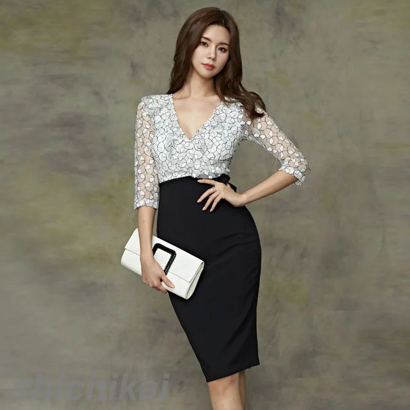 お呼ばれ お出かけワンピース THOM OLワンピース ミディアム丈 タイトワンピース エレガント パーティードレス WILLS ワンピース カジュアルワンピース レース切り替え 秋新作