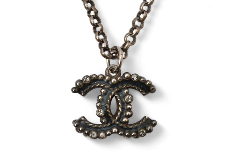 ネックレス/ペンダント ココ/CC ラインストーン アンティークシルバー 17 メンズ/レディース【中古】