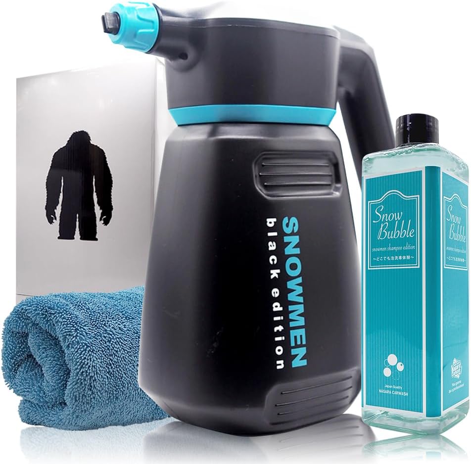 ながら洗車 スノーメンブラック 『誰でも泡洗車体験を』 フォームガン 電動 洗車 自動泡噴霧器 スノーバブル 500ml＆ドライセカンド付き
