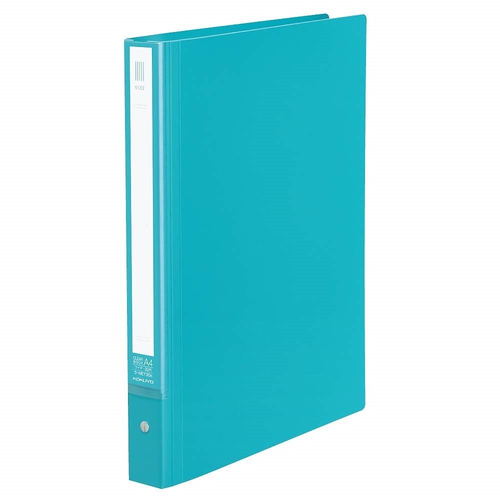 （まとめ買い）クリヤーブック NEOS 替紙式 A4 縦 ワイド 30穴 ターコイズブルー ラ-NE730B [x3]