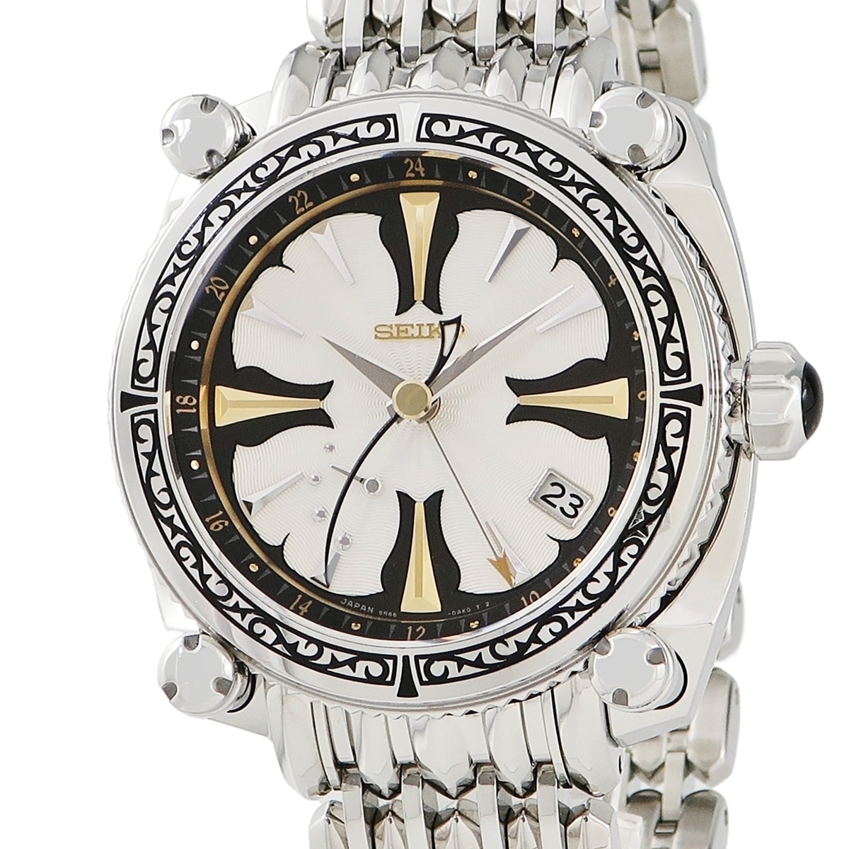 ガランテ スプリングドライブ GMT 美女と野獣 SBLA061 5R66-0AV0 自動巻き メンズ デイト ギヨシェ 限定 3年保証