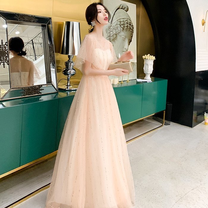 演奏会用ドレス 半袖 カラードレス ロングドレス パーティードレス ウェディングドレス 発表会 結婚式 ピアノ 二次会 ドレス 前撮り 結婚式 花嫁 コンサート