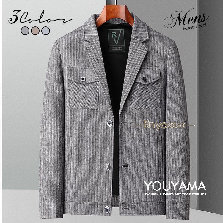メンズ ジャケットアウター ビジネス スタンドカラー ジャンバー コート父親 紳士用 メンズトップス ゆったり 新作