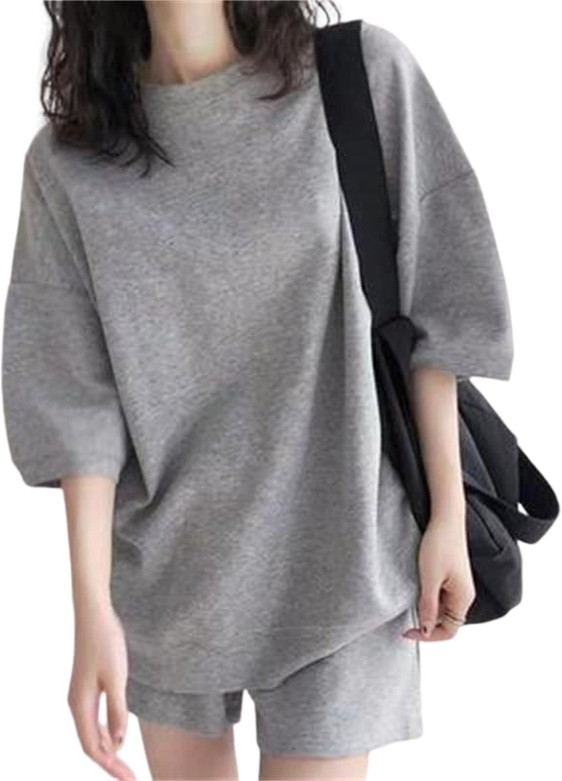 [ニューネ] スウェット セットアップ トップス ショートパンツ 上下 ルームウェア 2点セット レディース 春 夏 半袖 部屋着 スエット スエットセットアップ トレーニングセットアップ ペアセット