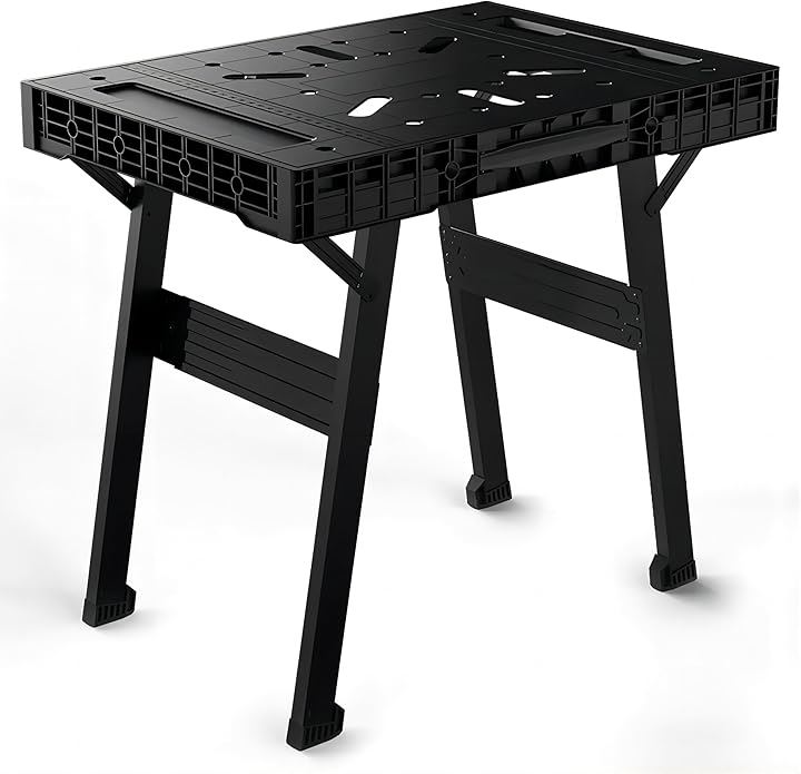作業台 ソーホース 大工作業台 木工作業台 折りたたみ式 DIY 工具 作業台耐荷重450kg ソーホース耐荷重450kg 鋸テーブル 折り畳み(ブラック, 85x61x78.7cm)