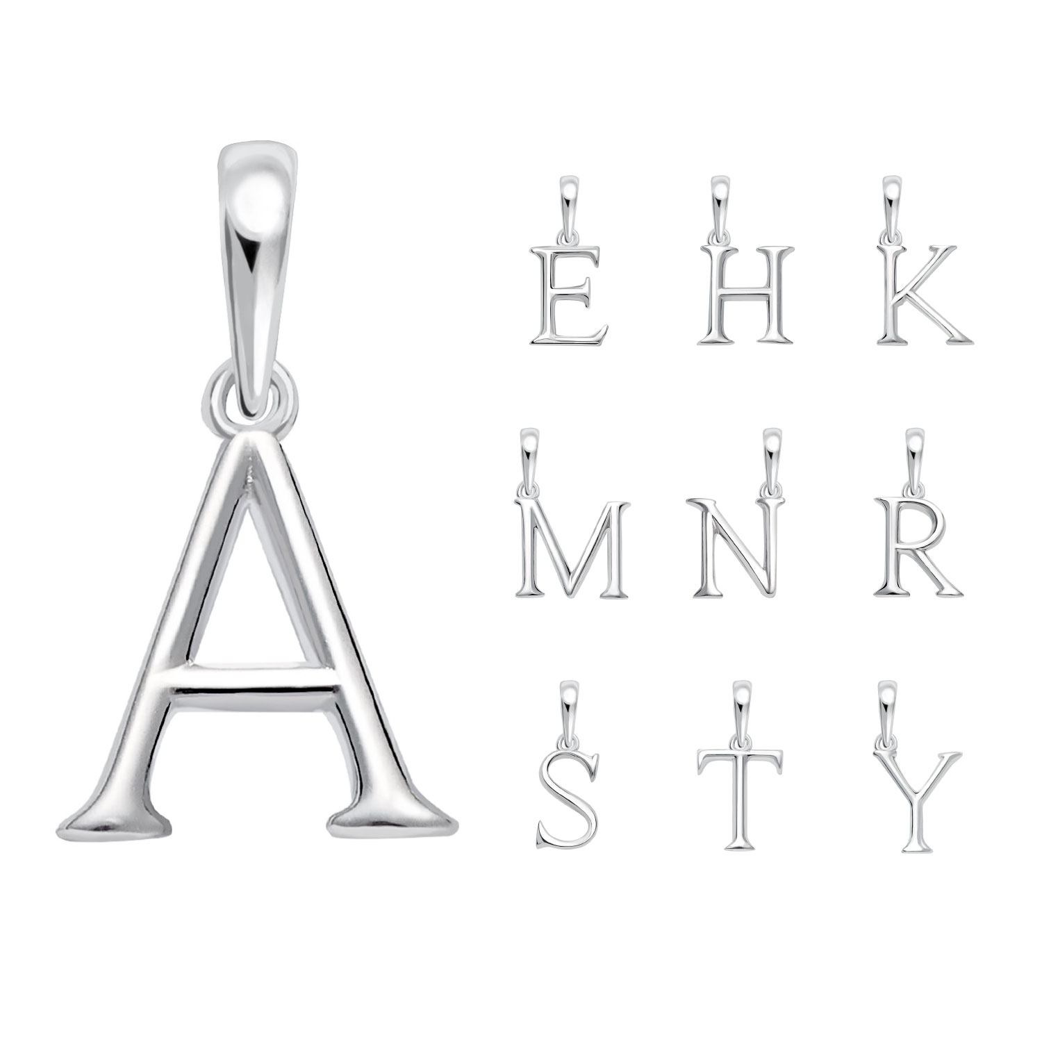 ペンダントトップ 英字 イニシャル レディース メンズ プラチナ ネックレス チャーム A E H K M N R S T Y