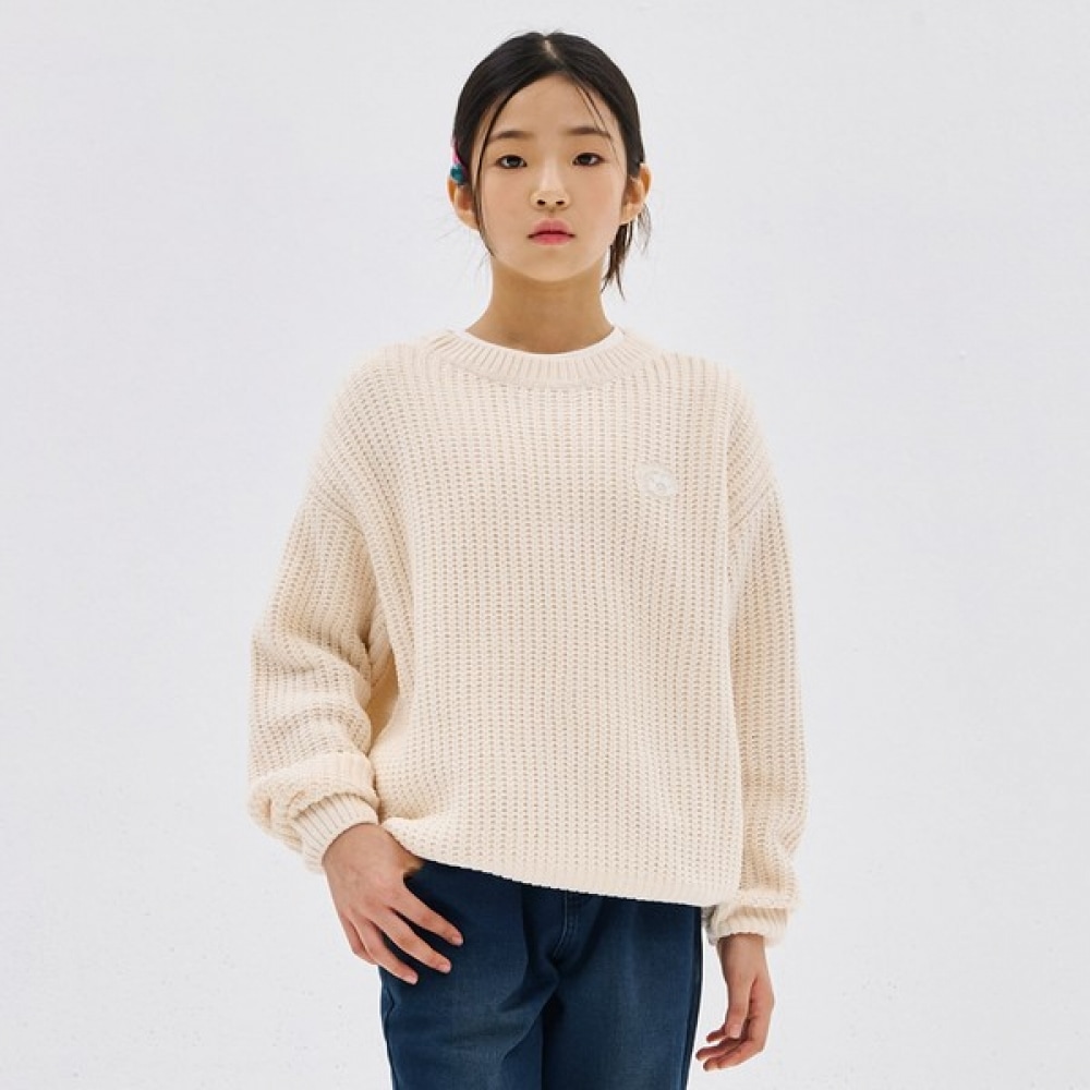 (オーシャンスカイ) ガールズコージーワッフェンポイントセーター