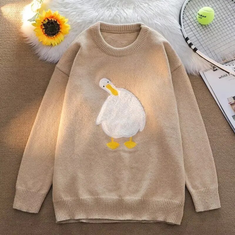 可愛いアヒルニットセーター 2023アップデート版 新色追加 カジュアルスタイル ユニセックス ルームウェア パジャマ アウトドア デート カップル セーターニット
