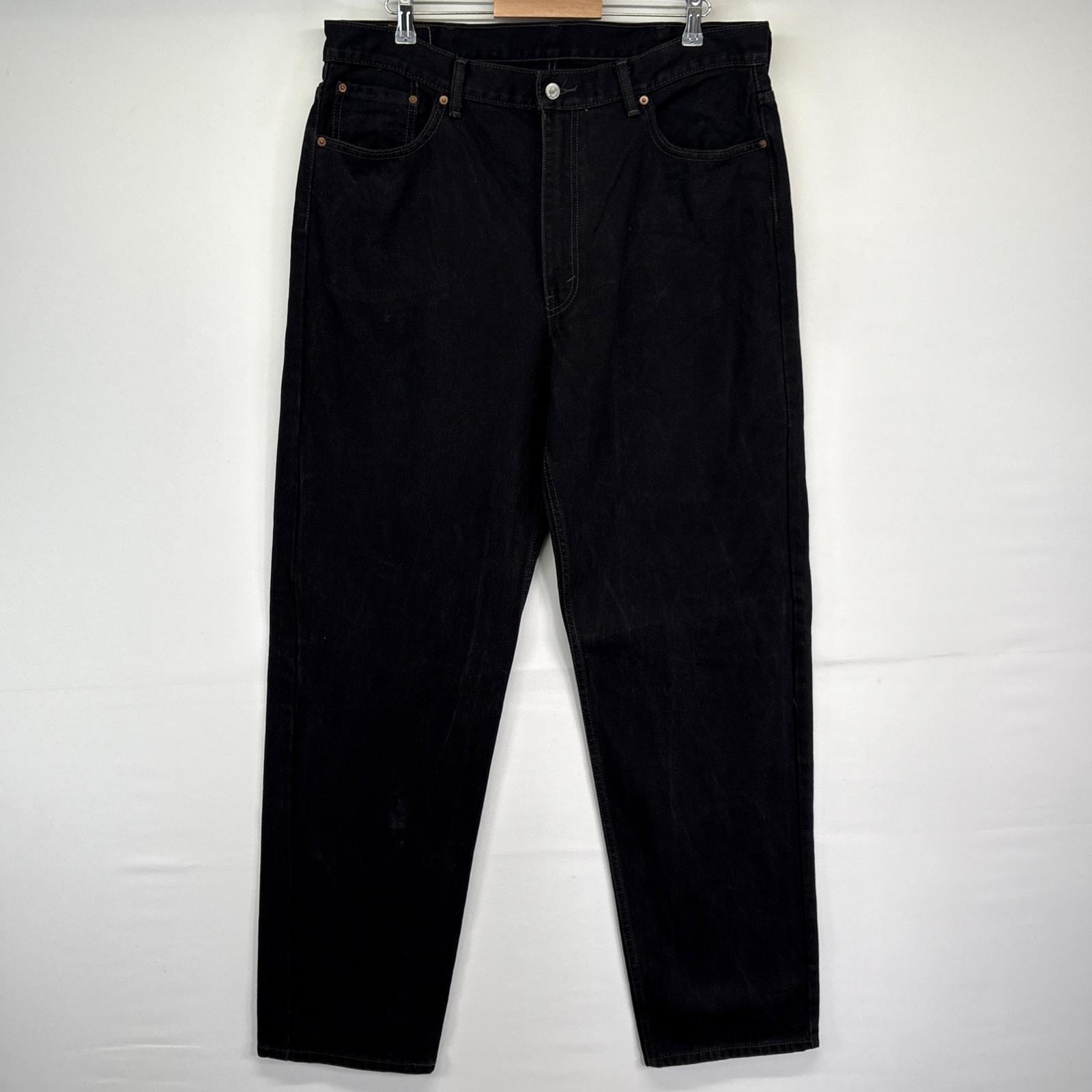 古着 デニムパンツ 550 テーパード 5ポケット ジーンズ ジーパン 長ズボン 大きいサイズ w40 L36 ブラック メンズ