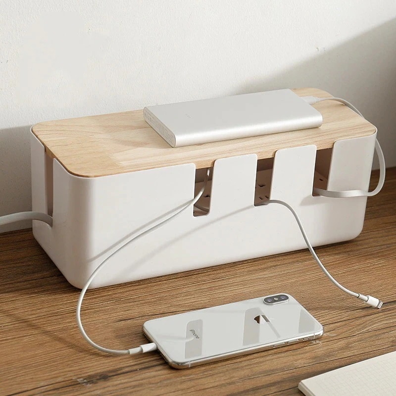 電源タップ収納 ケーブルボックス ケーブル 収納ケース タップボックス 配線収納 配線隠し 配線カバー コンセント 収納 ホワイト おしゃれ おすすめ/[aee53]