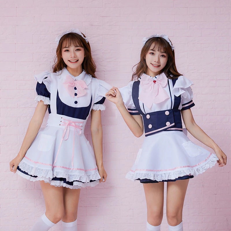 メイド服 ミニ丈 メイド喫茶 メイドコスチューム ジャパニーズメイド 初心者 セット ワンピース