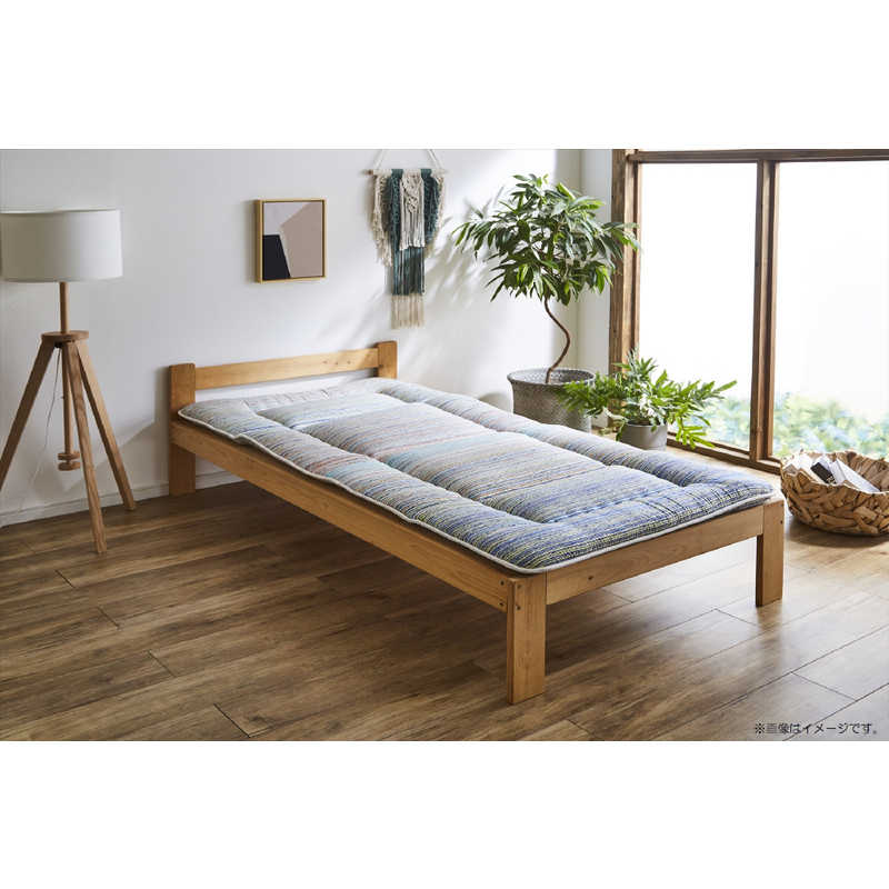イケヒコ　丸ごと洗える敷ふとん イリス (約140×210cm/ブルー)
