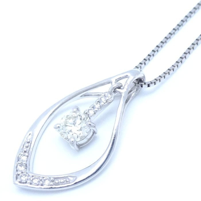 ダイヤモンド ネックレス ダイヤモンド0.232ct UNDER‐N.VS-2 ダイヤモンド0.05ct Pt900プラチナxPt850プラチナ /75584【中古】